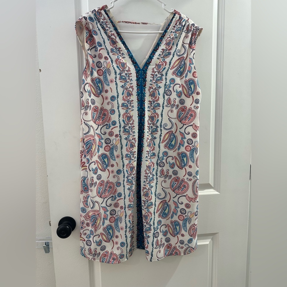 LOFT Pastel Paisley Sleeveless Dress Size Medium Petite EUC